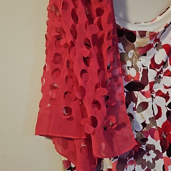 Dressbarn Floral Dress size 14 and Coordinating Scarf - Picture 4 of 13